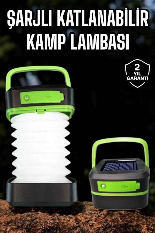 Led Lamba Kamp Lambası Hafif Taşınabilir Şarj Süreli Akordeon El Fenerli - Görsel 2
