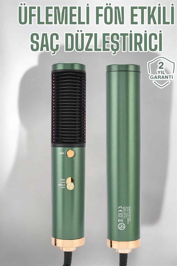 Üflemeli Fön Tarak Düzleştirici Seramik Kaplama Elektriklenme Karşıtı - Görsel 2