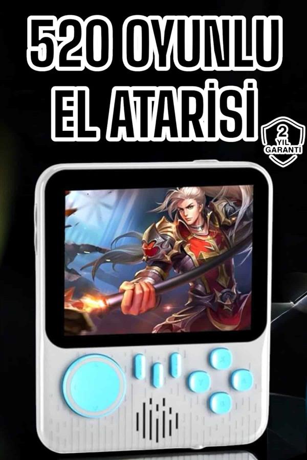 Mini Atari El Atarisi 3.5 inç Ekran Çift Konsol 666 Adet Retro Oyun Gameboy El Atarisi - Görsel 2