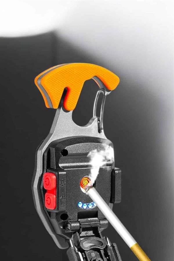 yeni nesil Kamp Feneri Çok Fonksiyonlu Fener Anahtarlık Usb Çakmaklı Cam Kırıcı Kemer Kesici Açacak - Görsel 3