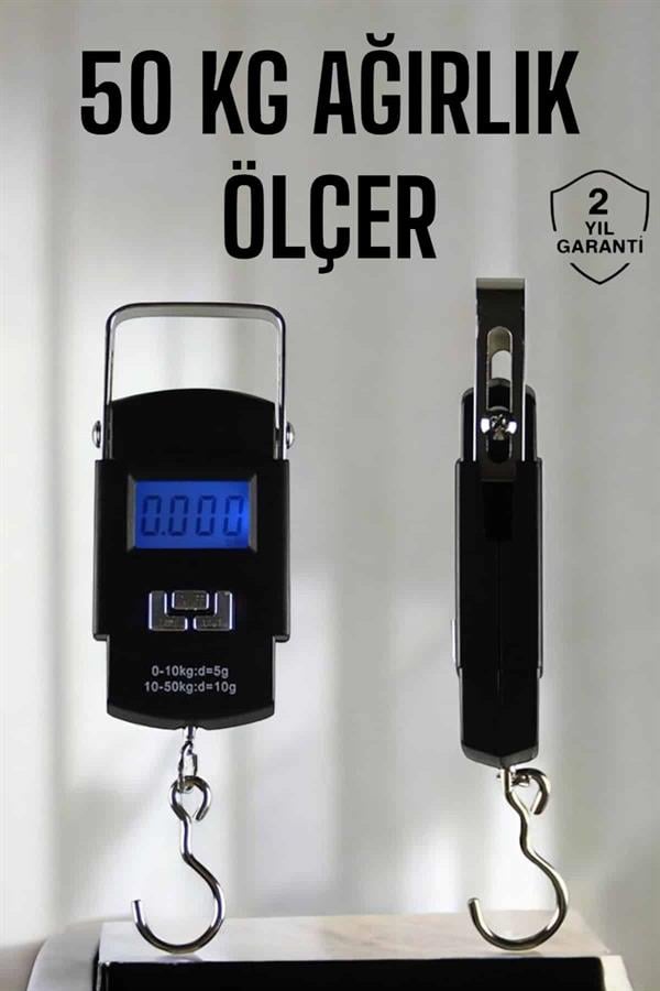 Ağırlık Ölçer 50 Kg El Terazisi El Kantarı Pilli Led Ekran - Görsel 2