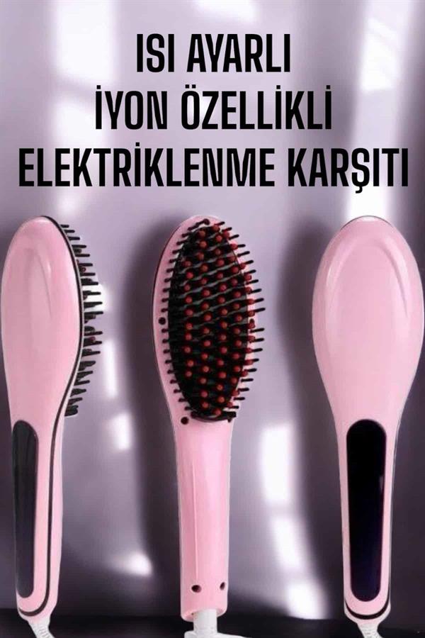 Saç Düzleştirici Tarak Isı Ayarlı Yıpranma Önleyici Düzleştirici Fön Tarak - Görsel 2
