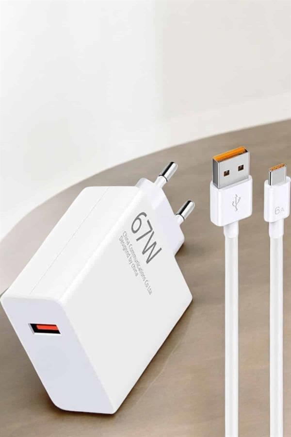 Şarj Aleti 67W Hızlı Şarj Turbo Type-C Uyumlu Şarj Adaptörü Kablosu - Görsel 3