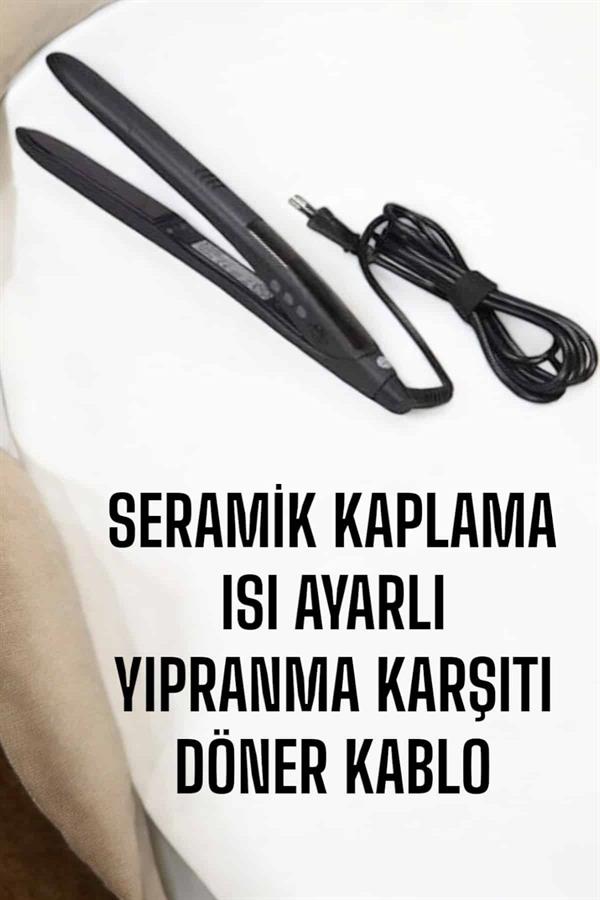 Saç Düzleştirici Isı Ayarlı Döner Kablo Yıpranma Karşıtı - Görsel 3