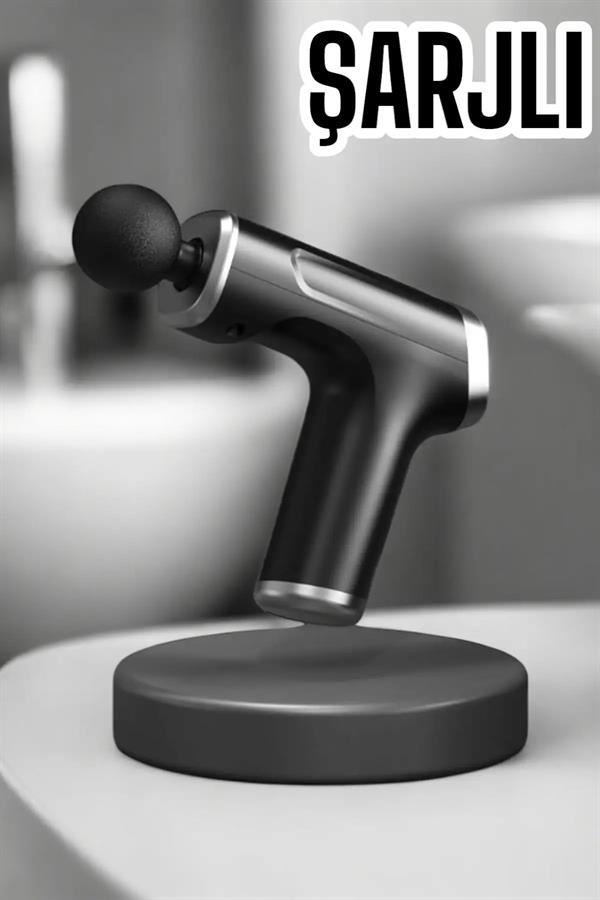 4 Başlıklı Darbeli Şarjlı Masaj Aleti Tabancası Kablosuz - Görsel 3