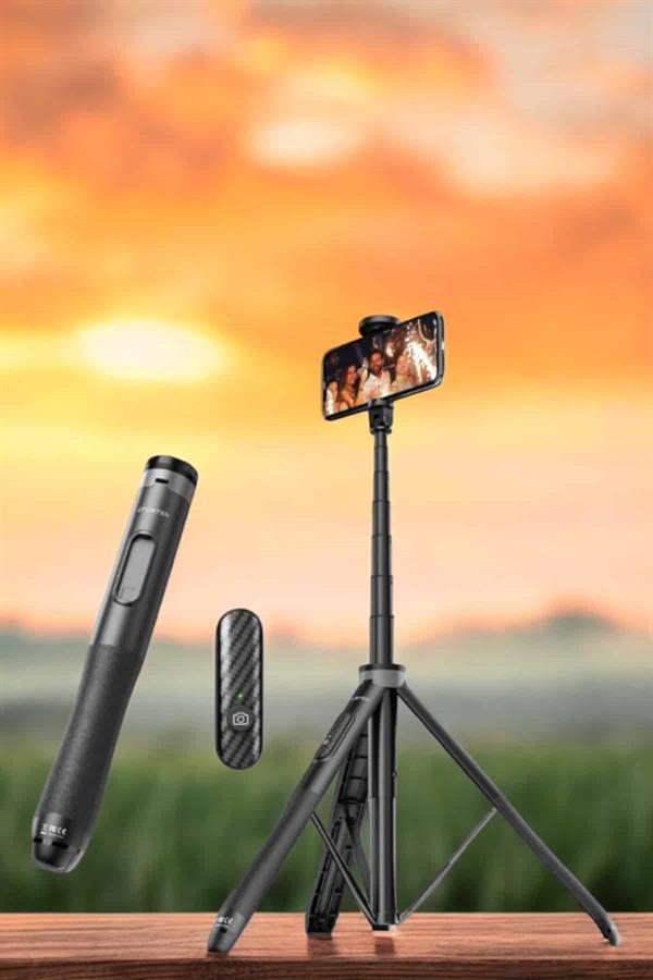 Kumandalı Tripod Telefon Tutucu Selfie Çubuğu 360 Derece Dönebilen - Görsel 4