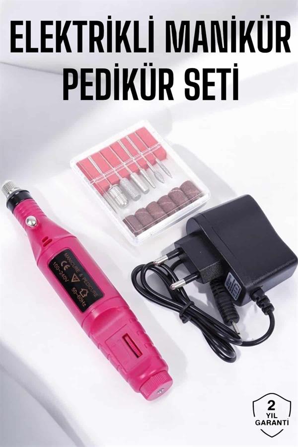 Elektrikli Manikür Pedikür Törpü Seti Protez Tırnak Nasır Temizleyici - Görsel 2