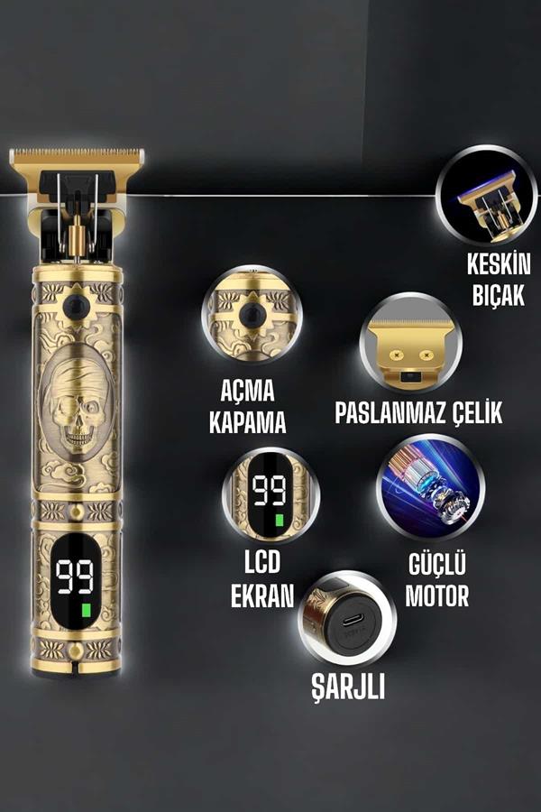 Tıraş Makinesi Çizik Tıraş Paslanmaz Çelik Uzun Ömürlü Şarjlı - Görsel 4