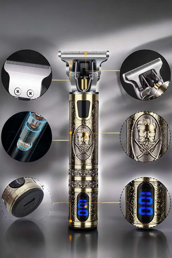 Tıraş Makinesi Çizik Tıraş Paslanmaz Çelik Uzun Ömürlü Şarjlı - Görsel 5