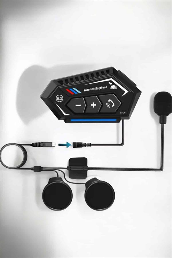 İnterkom Intercom Kask Kulaklık Bt22 Bluetooth Motosiklet Kulaklık 5.0 Bluetooth - Görsel 5