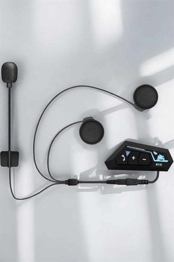 Kask Kulaklığı Motosiklet Intercom Interkom Dinleme Konuşma Özellikli Su Geçirmez - Görsel 5