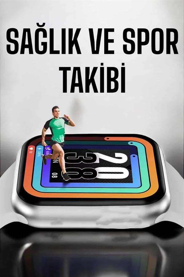 Akıllı Saat Amoled Ekran Yeni Nesil Bluetooth Bağlantılı - Görsel 5
