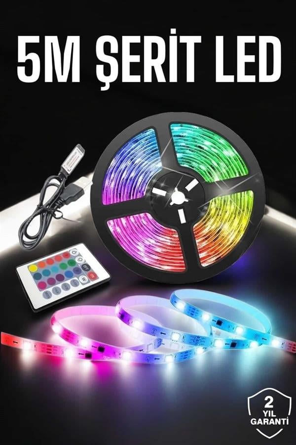 Led Işık 5 Metre Şerit Led RGB Işıklı - Görsel 2