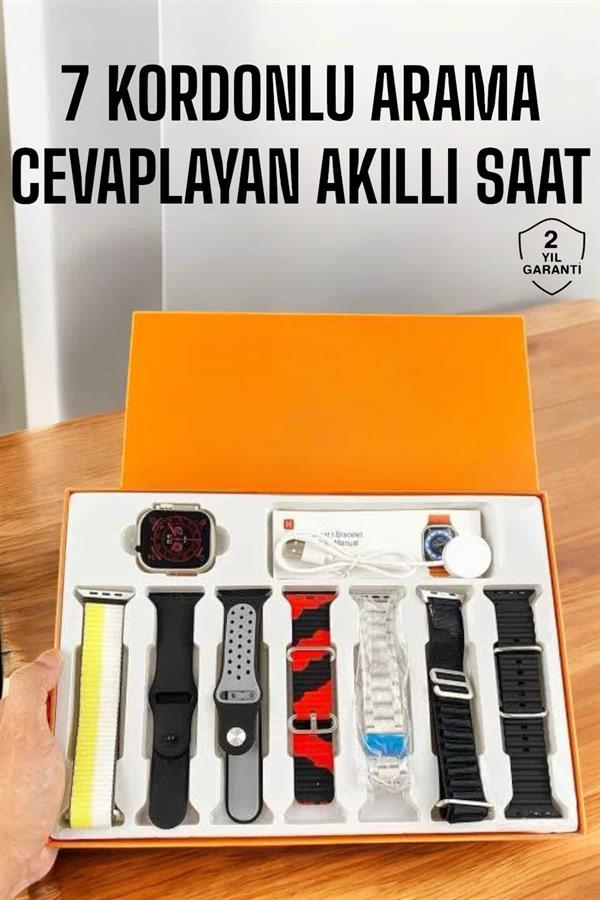 Akıllı Saat 7 Kordonlu Bildirim Görebilen Metal Kordon GPS Özelliği - Görsel 2