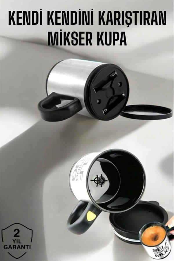 Yazılı Mug Kupa Karıştırıcı Özelliği Ve Paslanmaz Çelik - Görsel 2