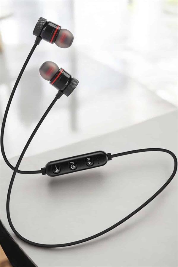 Mikrofonlu Kablosuz Sport Kulak İçi Mıknatıslı Kulaklık - Görsel 3