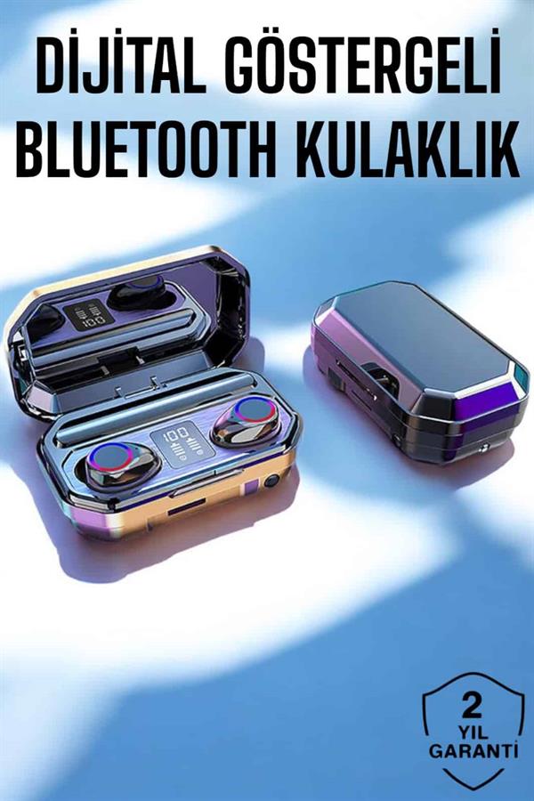 Dijital Göstergeli Bluetooth Bağlantılı Kulaklık Dokunmatik Kontrol - Görsel 2
