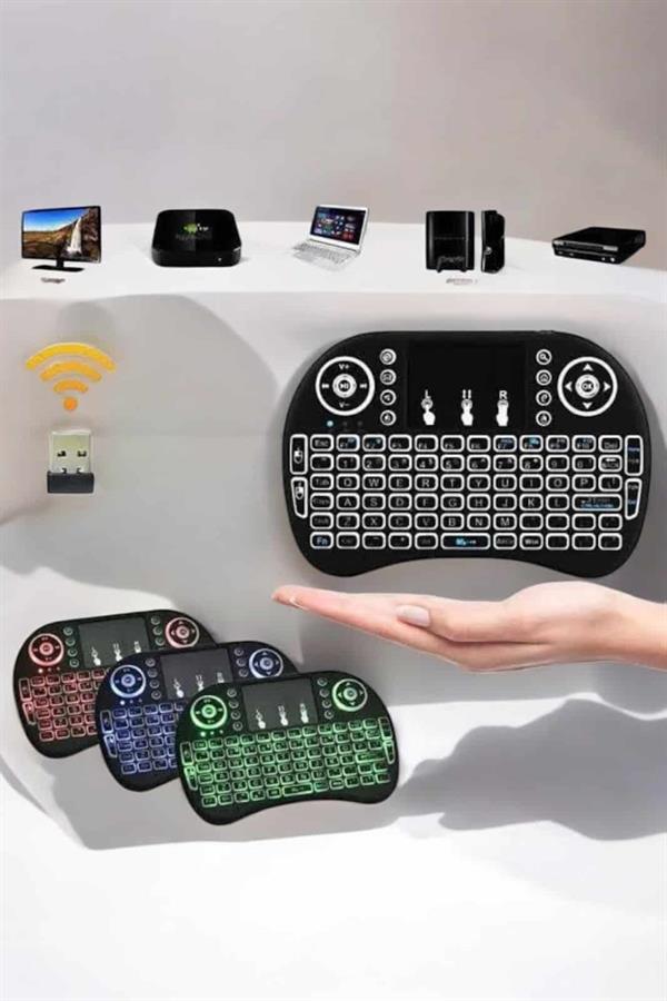 TV Uyumlu Mini Klavye Q Klavye Işıklı Tüm Cihazlara Uyumlu - Görsel 3