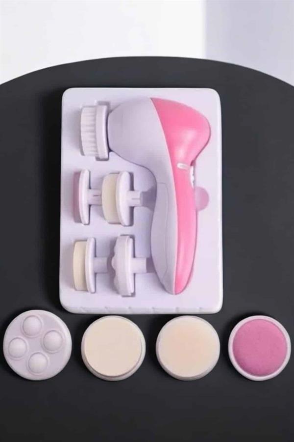 Taşınabilir Yüz Temizleme Cihazı Masaj Peeling Temizlik 5 Başlıklı - Görsel 3