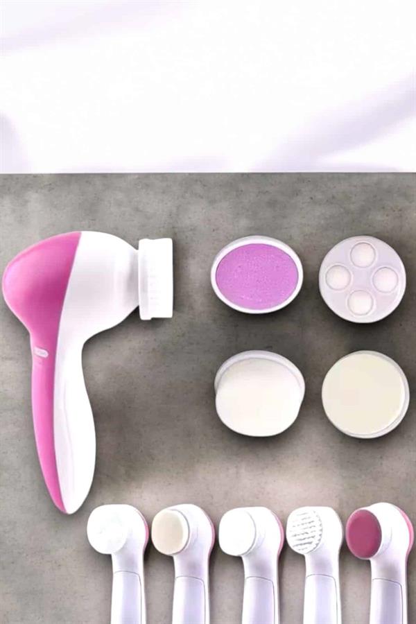 Taşınabilir Yüz Temizleme Cihazı Masaj Peeling Temizlik 5 Başlıklı - Görsel 4