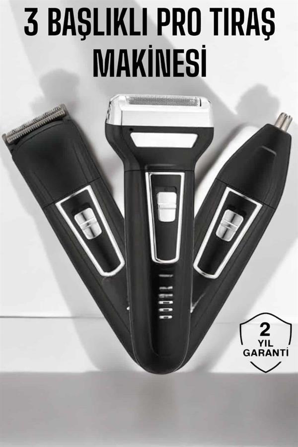 3 Başlıklı Profesyonel Tıraş Makinesi - Görsel 2