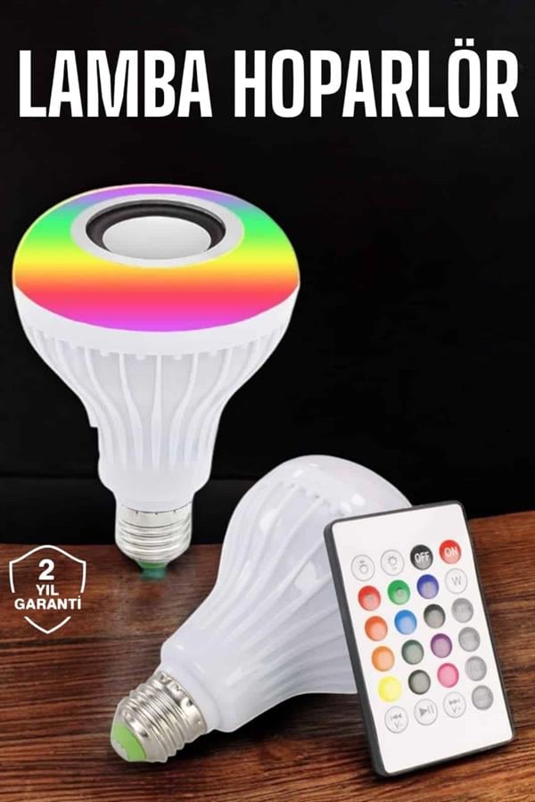 Kablosuz Bluetooth Hoparlör Led Lamba - Görsel 2