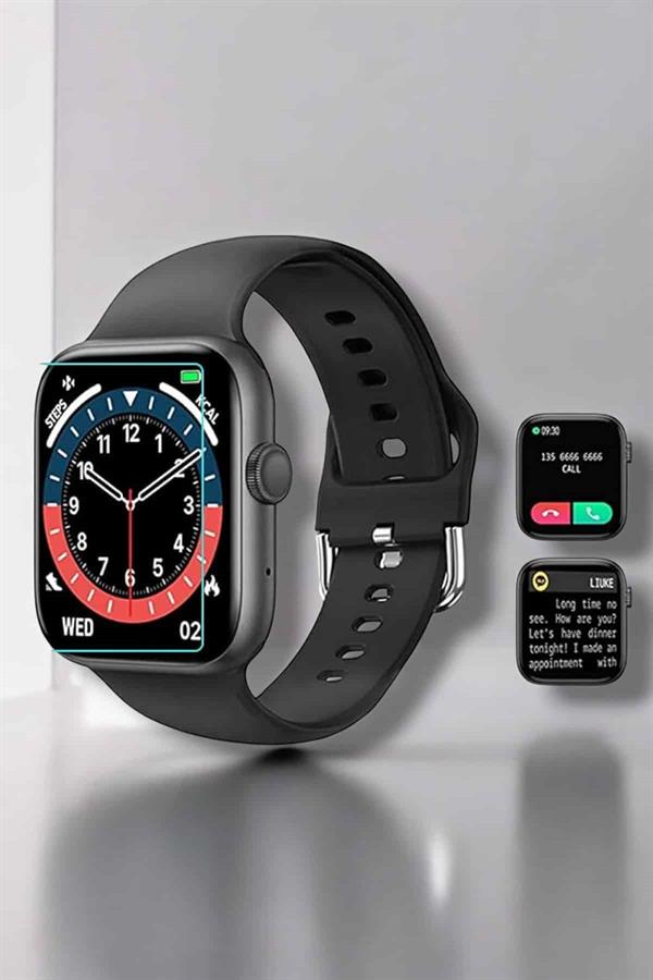 Akıllı Saat Adım Sayar Kalp Atışı İzleme Dokunmatik Bluetooth Bağlantılı - Görsel 5