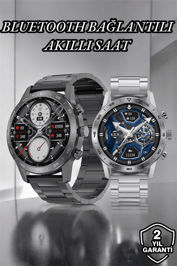 Suya Dayanıklı Dokunmatik Akıllı Saat Bluetooth 5.0 Sesli Asistan ve Sağlık Takibi - Görsel 2