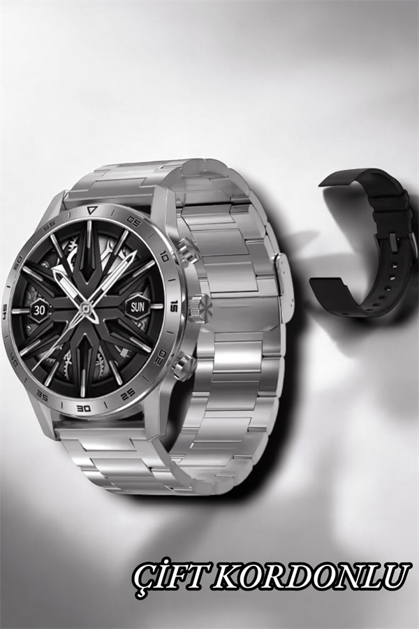 Suya Dayanıklı Dokunmatik Akıllı Saat Bluetooth 5.0 Sesli Asistan ve Sağlık Takibi - Görsel 4