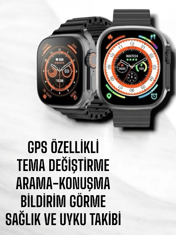 Yeni Nesil Ultra Akıllı Saat Titreşimli Uyku & Sağlık Takibi Çift Kordon - Görsel 4