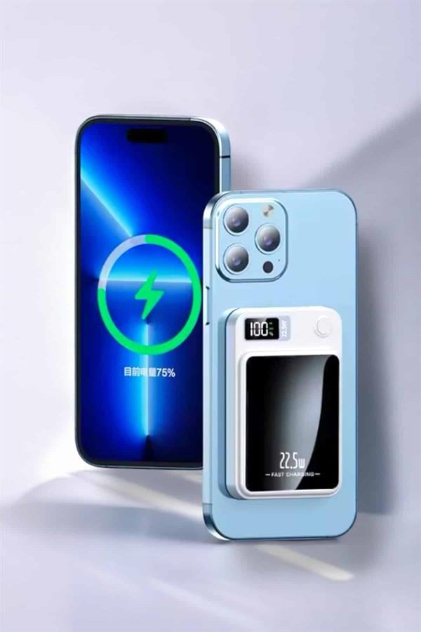 iOS Uyumlu 22.5W Hızlı Şarj Magsafe Powerbank Dijital Göstergeli 10.000 mAh - Görsel 4