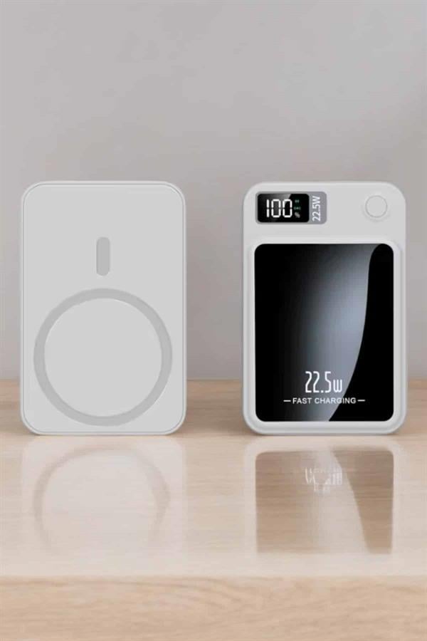 iOS Uyumlu 22.5W Hızlı Şarj Magsafe Powerbank Dijital Göstergeli 10.000 mAh - Görsel 5