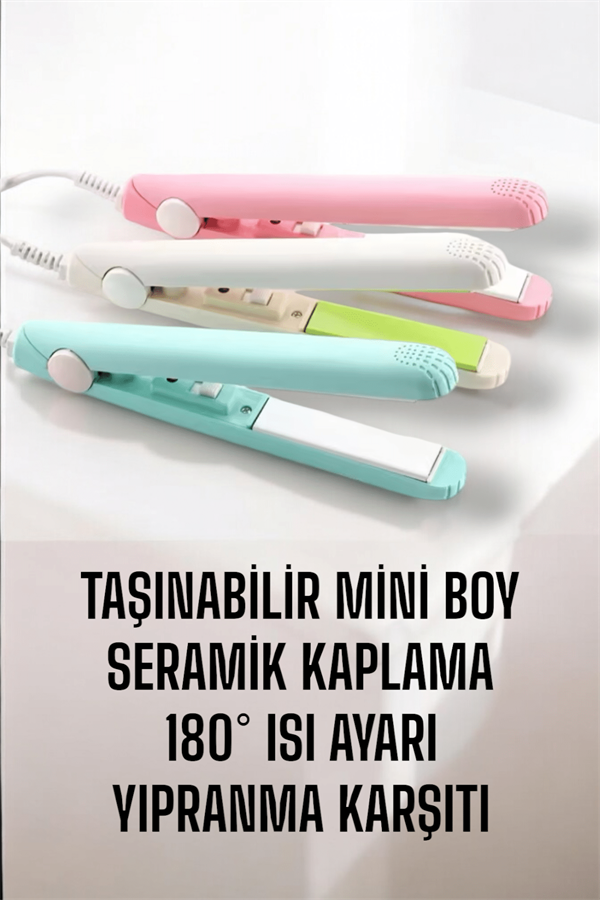Seramik Kaplama Taşınabilir Mini Saç Düzleştirici Seyahat Dostu Tasarım - Görsel 5