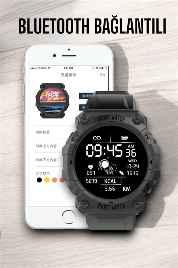 Unisex Tasarımıyla Klasik ve Spor Kombinlere Uygun Akıllı Saat - Görsel 3