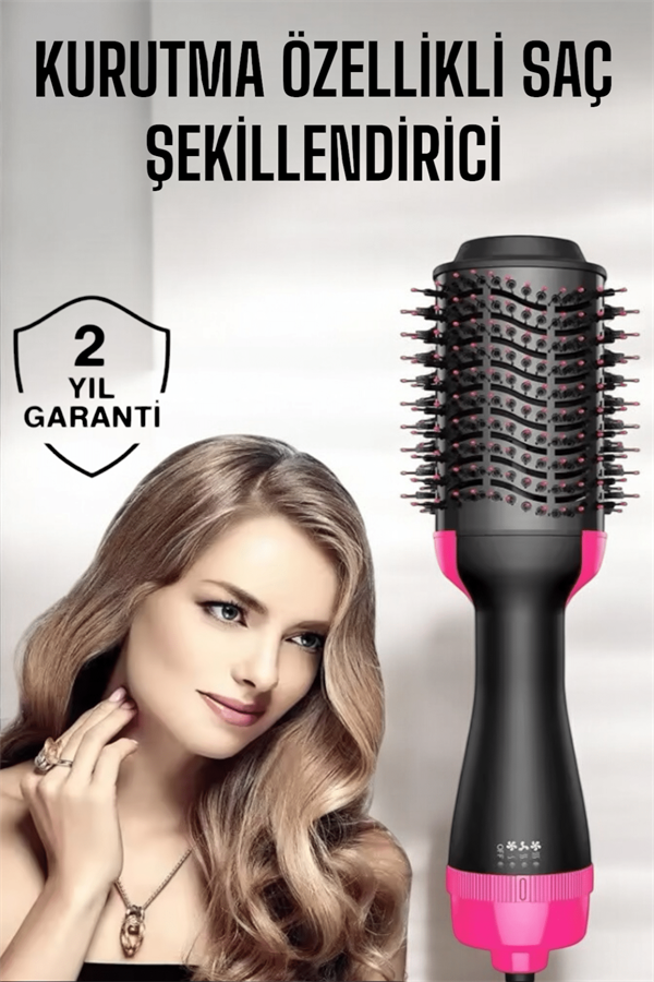 1200 Watt Gücünde Negatif İyon Teknolojili 3 Isı Kademeli Fön Tarağı - Görsel 2