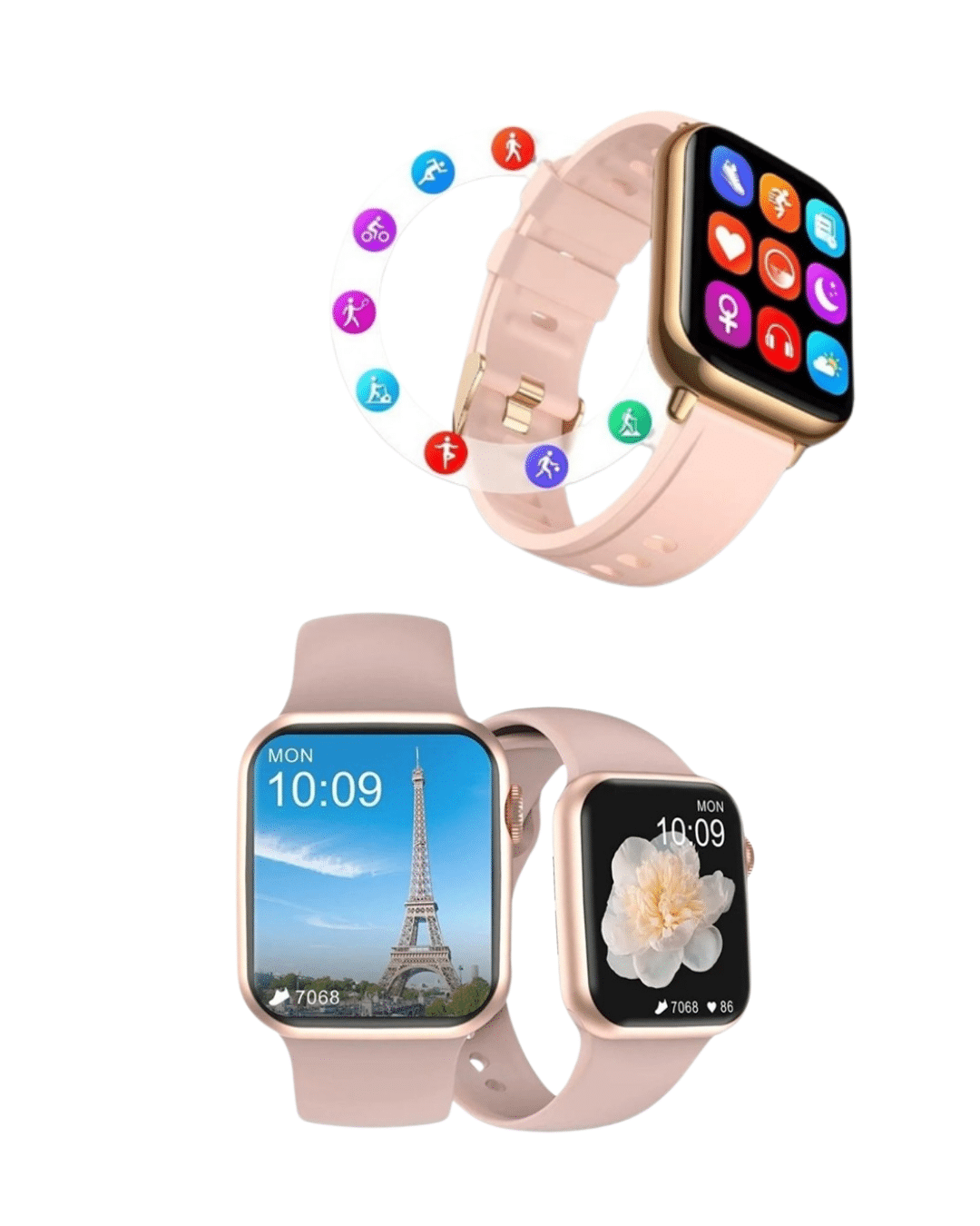 Su Geçirmez Akıllı Saat – 300 mAh Batarya Sesli Arama Uyku & Adım Takibi - Görsel 4