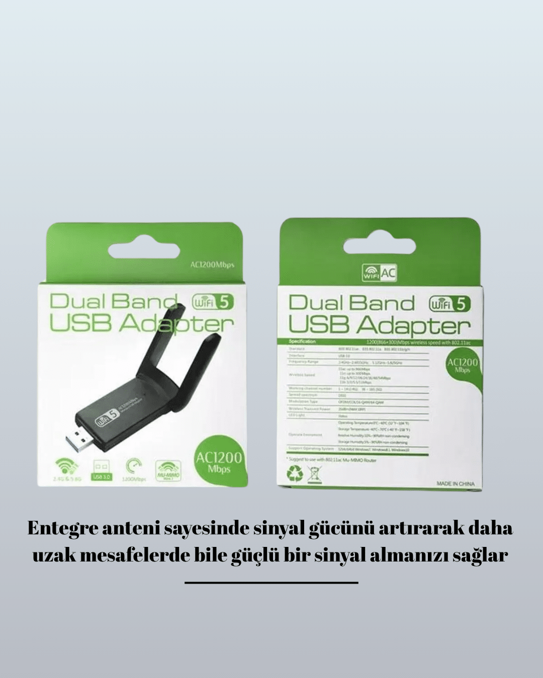 USB WiFi Adaptör – 1200 Mbps Hız - Görsel 4