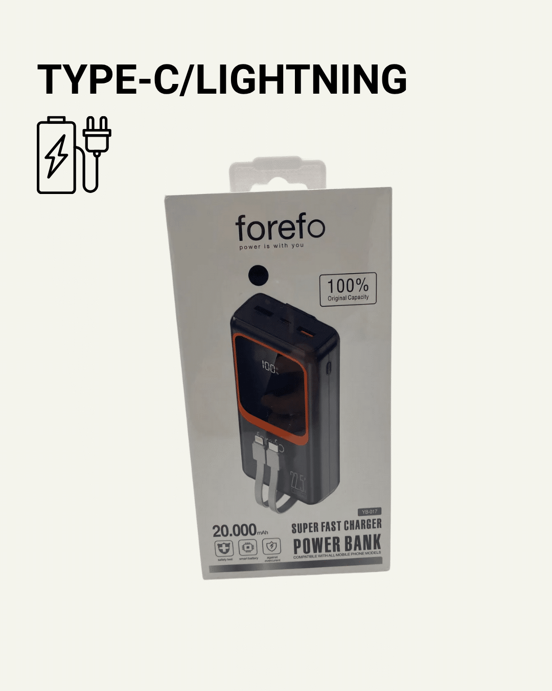 Dijital Ekranlı 20.000 mAh Powerbank | 22.5W Hızlı Şarj + Çoklu Bağlantı Seçeneği - Görsel 3