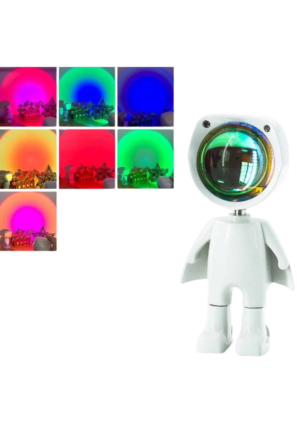 180 Derece Dönebilen Astronot Masa ve Gece Lambası Projektör - Görsel 4