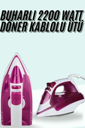 Buharlı Ütü 2200 Watt Seramik Tabanlı Taşınabilir Kablolu Ütü