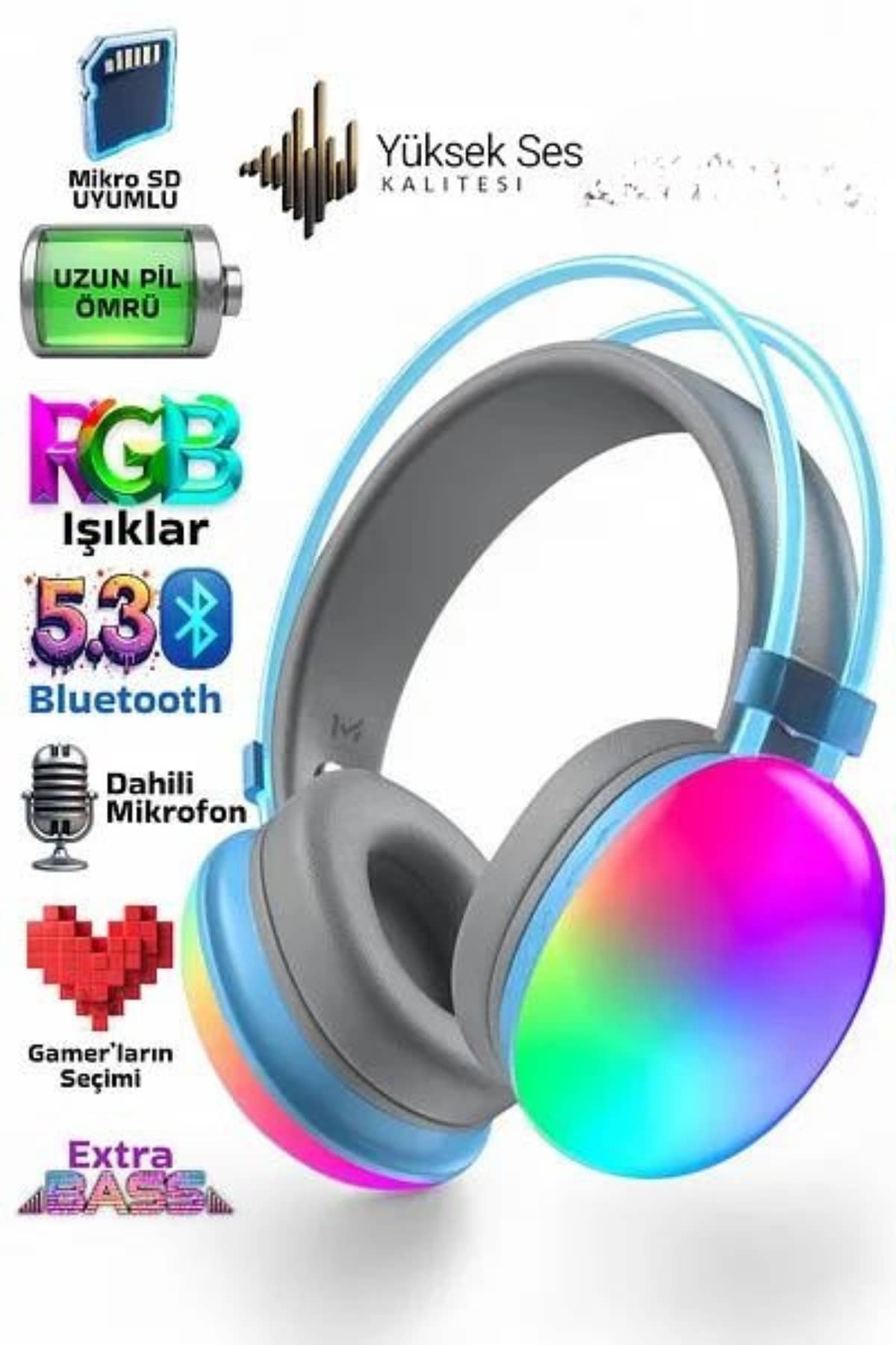 Unısex Yüksek Ses Kaliteli Yumuşak Kılıflı Kablosuz Kulak Üstü Bluetooth Kulaklık - Görsel 3