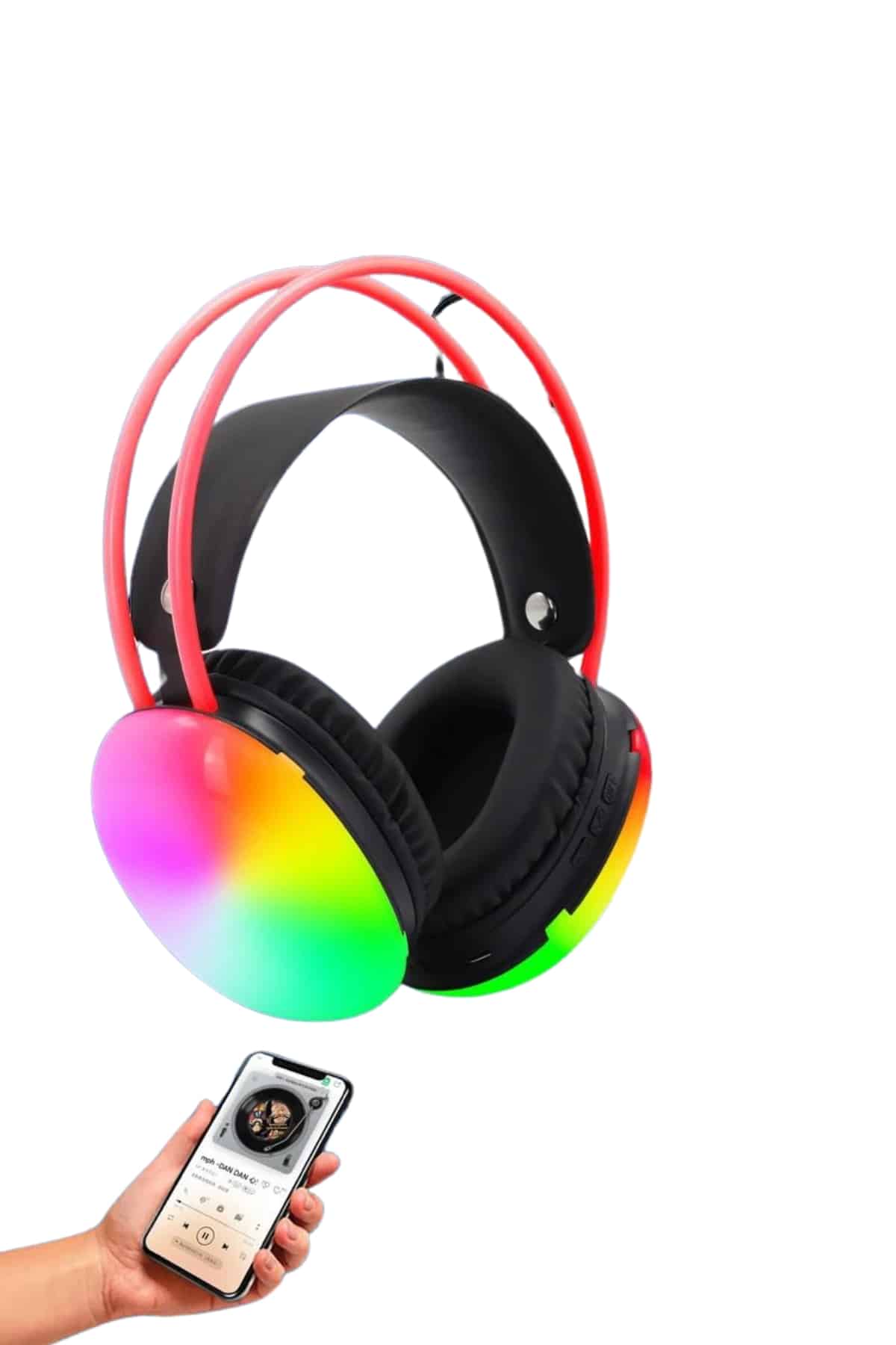 Kablosuz Bluetooth Kulaklık RGB Işıklı Kulak Üstü 5.3 Bluetooth Bağlantılı - Görsel 3