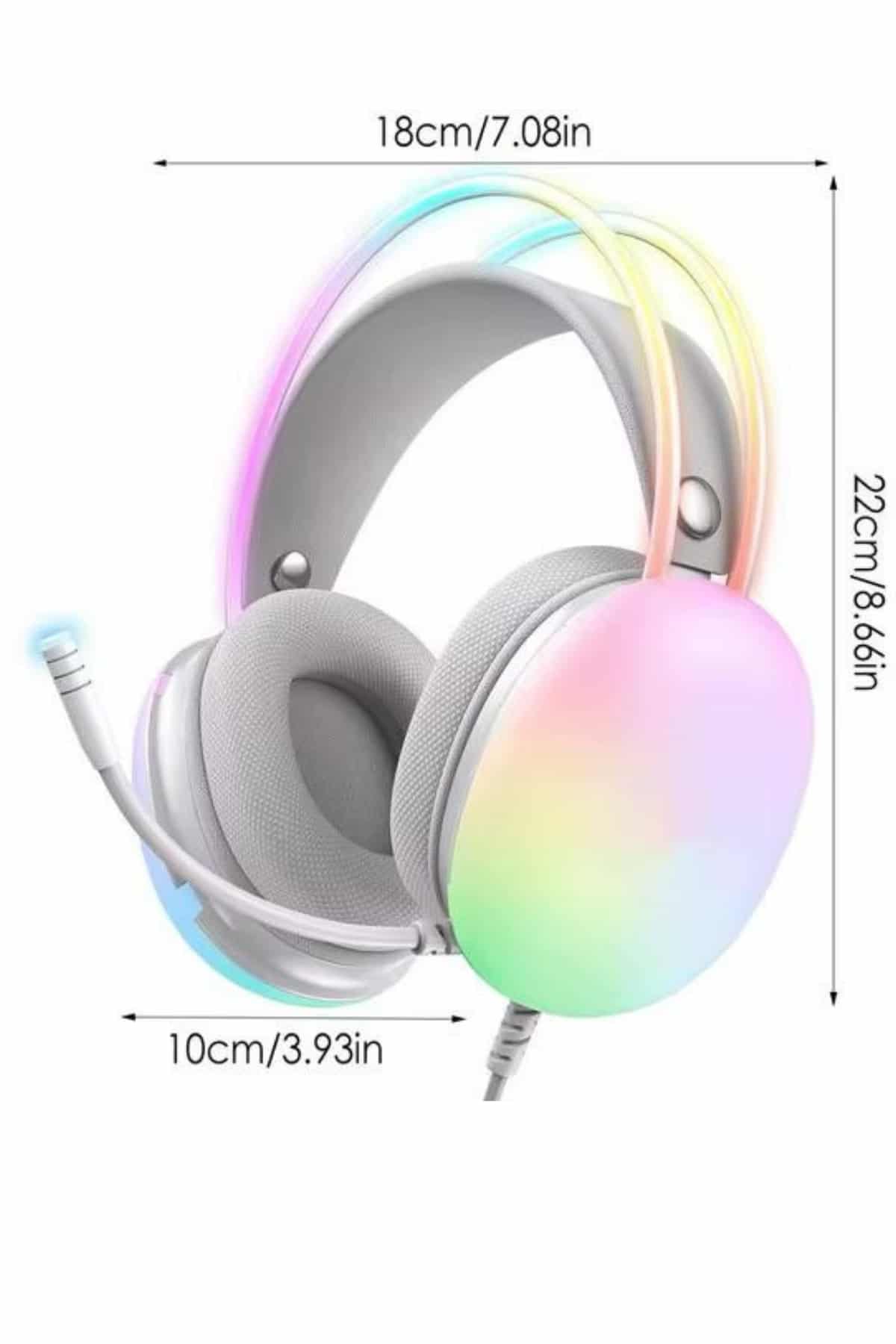 Yeni Nesil Kulak Üstü Kablosuz Uzun Ömürlü RGB Işıklı Bluetooth Kulaklık - Görsel 2