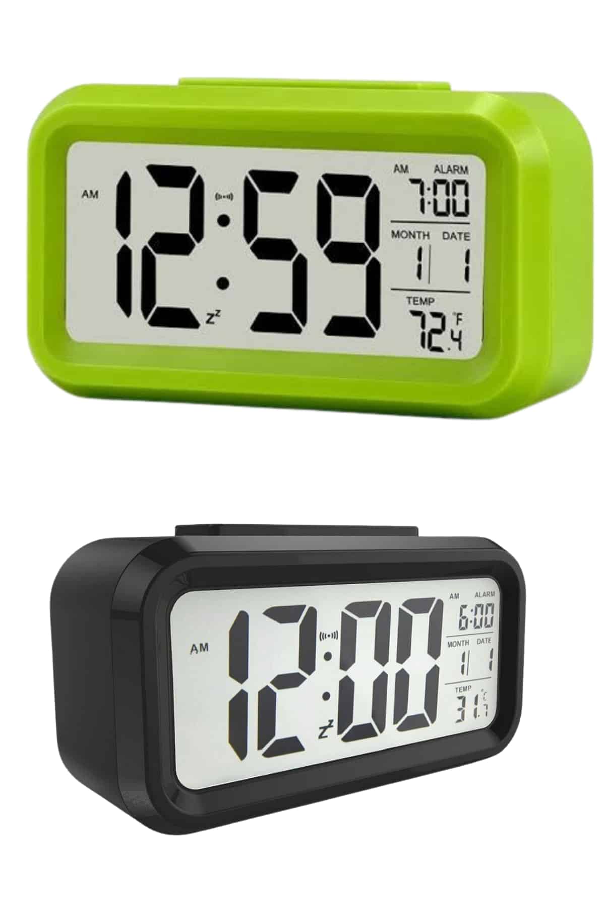 Dijital Masa Saati Termometre Takvim Led Ekran Pilli Ev Ofis Masası - Görsel 2