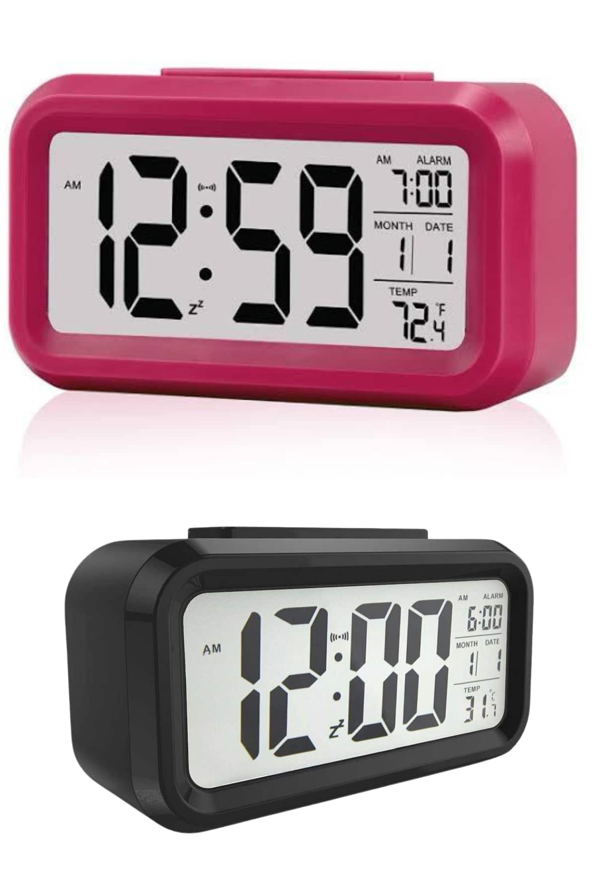 Dijital Masa Saati Termometre Takvim Led Ekran Pilli Ev Ofis Masası - Görsel 5