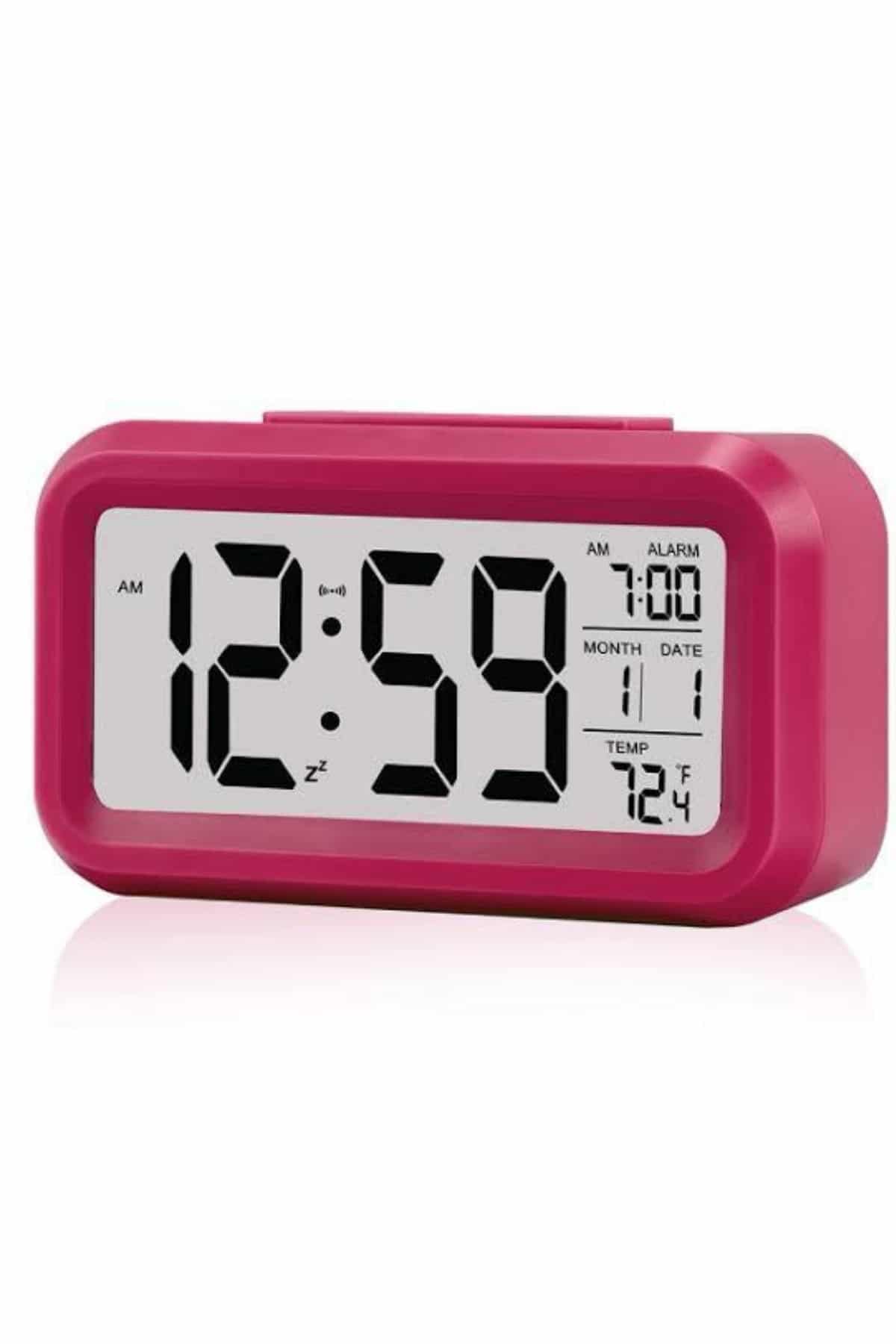 Işıklı Dereceli Masa Ofis Saati Alarmlı Termometre Takvim Çalar Saat - Görsel 2