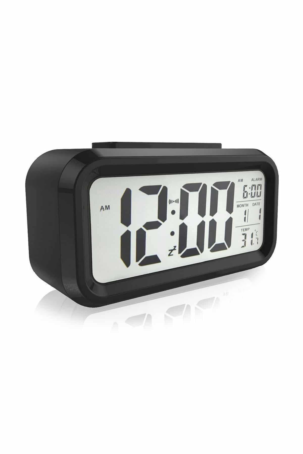 Dijital Masa Saati Takvim Çalar Saat Alarmlı Işıklı Led Ekran Pilli - Görsel 3