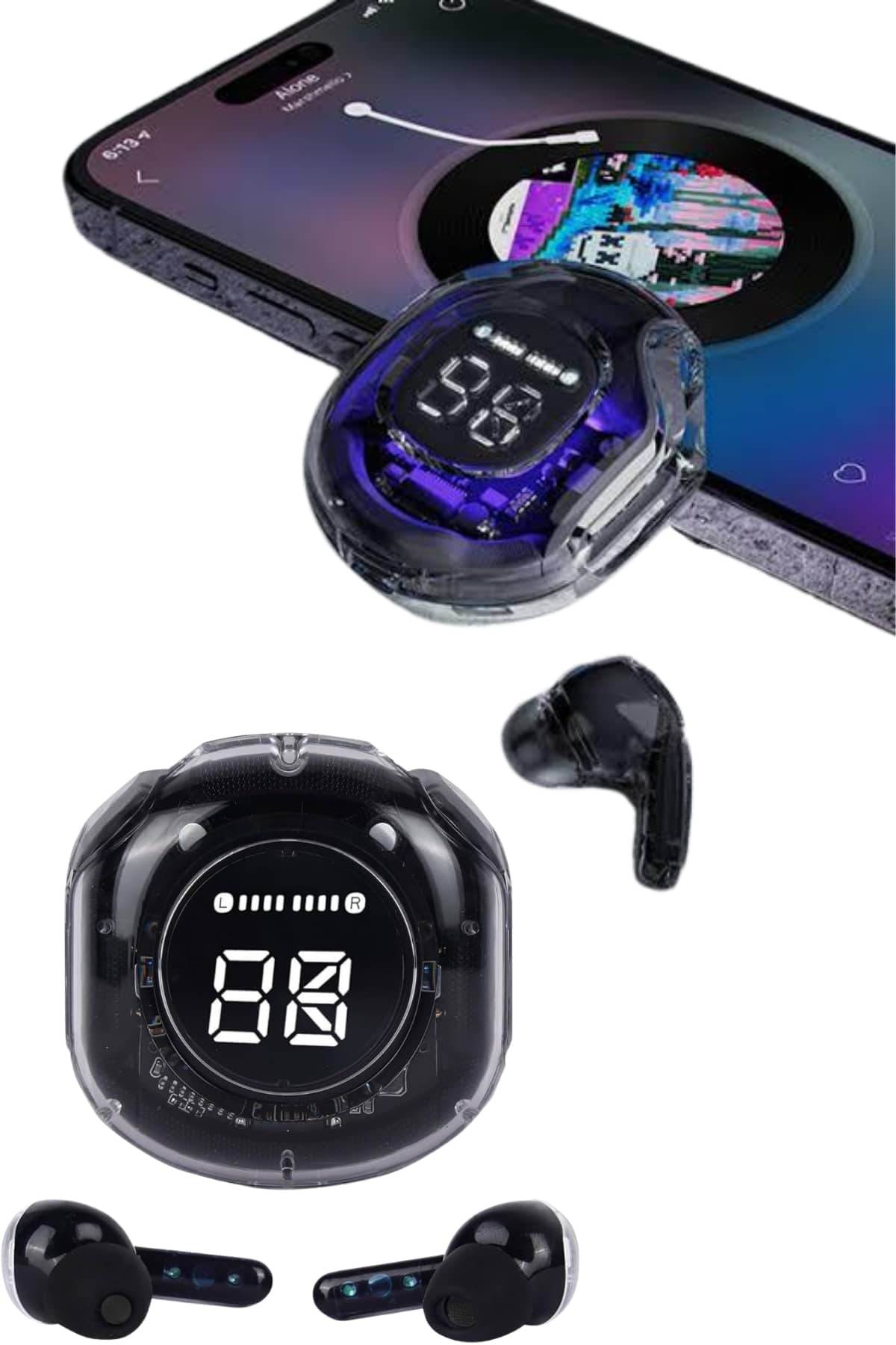 Ultrapods Led Göstergeli Oyuncu Kulaklığı ANC Destekli Bluetooth 5.3 - Görsel 3