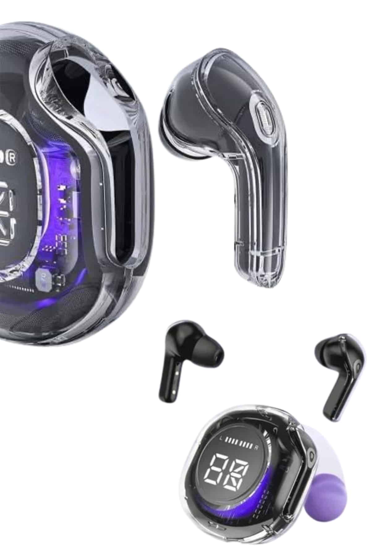Kablosuz Dijital Göstergeli Powerbanklı IOS ve Android Uyumlu Gaming Kulaklık - Görsel 3