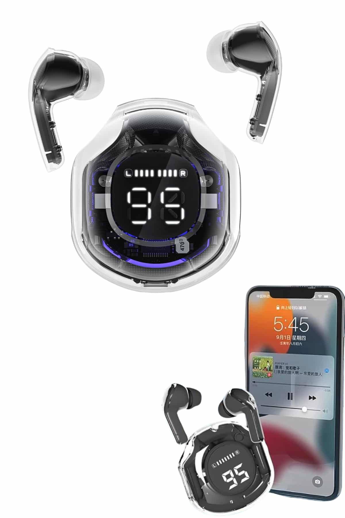 Kablosuz Dijital Göstergeli Powerbanklı IOS ve Android Uyumlu Gaming Kulaklık - Görsel 4